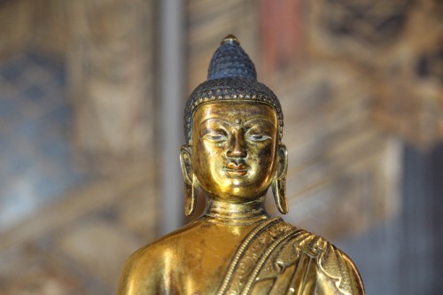 Bouddha en bronze doré "les mudrà", Chine fin XVIIIe début XIXe - Arts d