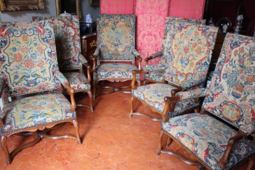 Sièges Fauteuil & Bergère - Suite de six fauteuils d'apparat, Ile de France XVIIIe