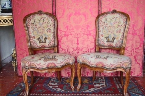 Paire de chaises"coin- de- feu" époque Louis XV - Sièges Style Louis XV