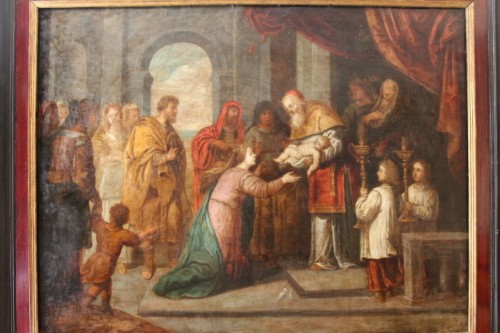 La présentation au temple - École italienne du XVIIe siècle - Tableaux et dessins Style Louis XIII