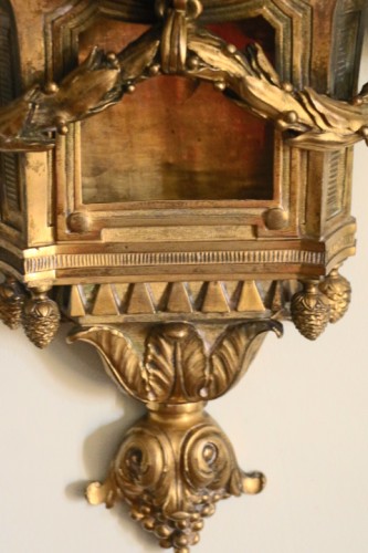 Cartel d'applique d'époque Louis XVI en bronze doré - Louis XVI