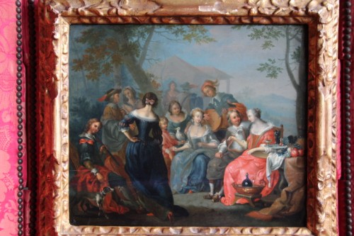 Scène champêtre ou fête galante - École Hollandaise du XVIIe siècle - Tableaux et dessins Style Louis XIV