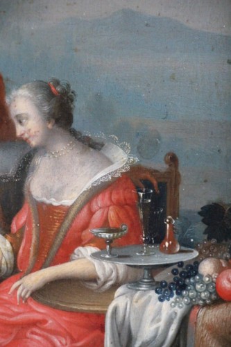 Tableaux et dessins Tableaux XVIIe siècle - Scène champêtre ou fête galante - École Hollandaise du XVIIe siècle