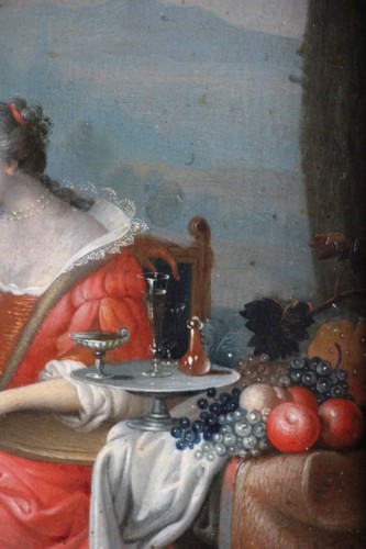 Scène champêtre ou fête galante - École Hollandaise du XVIIe siècle - Louis XIV