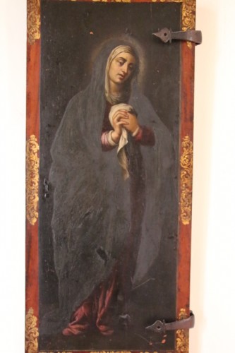 XVIe siècle et avant - Vierge sur porte de cabinet, Italie fin du XVIe siècle