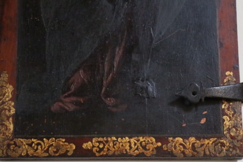 Antiquités - Vierge sur porte de cabinet, Italie fin du XVIe siècle