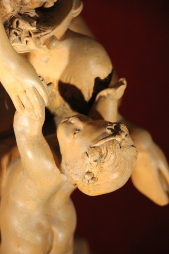 Nymphe et Faune d'après Clodion, début du XIXe siècle - Sculpture Style Restauration - Charles X