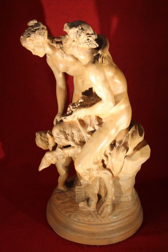 XIXe siècle - Nymphe et Faune d'après Clodion, début du XIXe siècle