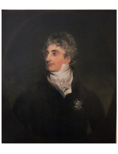 Portrait d'aristocrate, École anglaise début XIXe siècle, suiveur de Thomas Lawrence