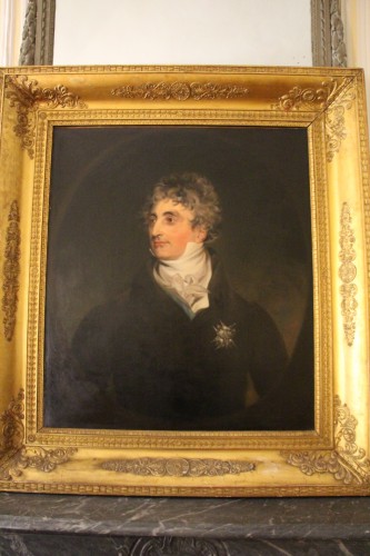 Portrait d'aristocrate, École anglaise début XIXe siècle, suiveur de Thomas Lawrence - Tableaux et dessins Style Restauration - Charles X