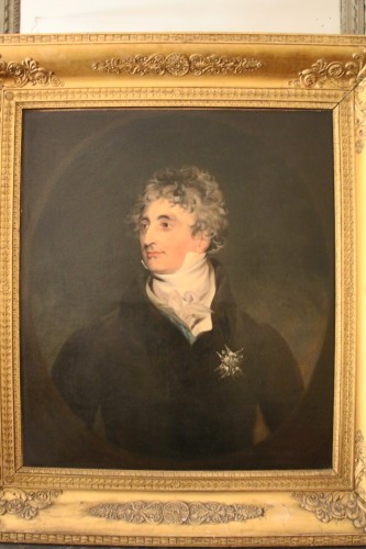Portrait d'aristocrate, École anglaise début XIXe siècle, suiveur de Thomas Lawrence - Didascalies