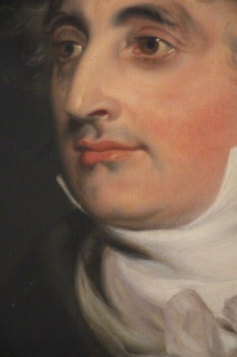 XIXe siècle - Portrait d'aristocrate, École anglaise début XIXe siècle, suiveur de Thomas Lawrence