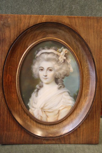 Portrait présumé de Madame Elisabeth, Miniature sur ivoire fin du XVIIIe siècle - Didascalies