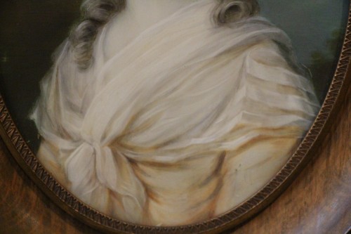 Antiquités - Portrait présumé de Madame Elisabeth, Miniature sur ivoire fin du XVIIIe siècle