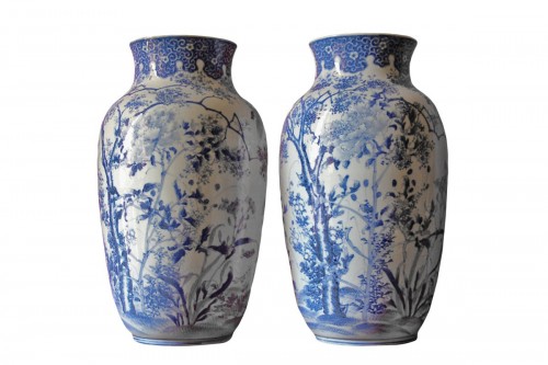 Paire de vases à décor de pivoines, Chine fin XIXe siècle