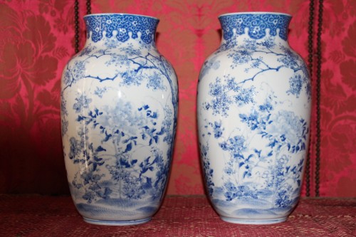 Paire de vases à décor de pivoines, Chine fin XIXe siècle - Arts d