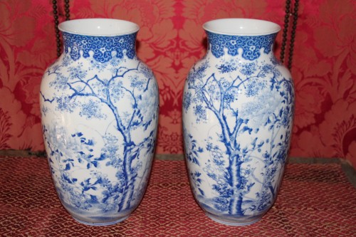 Paire de vases à décor de pivoines, Chine fin XIXe siècle - 
