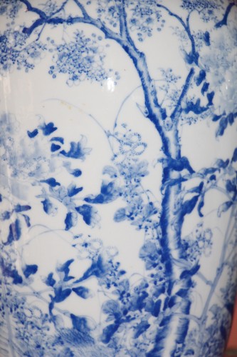 Antiquités - Paire de vases à décor de pivoines, Chine fin XIXe siècle