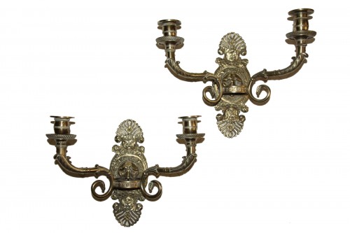 Paire d'appliques en bronze doré, époque Empire