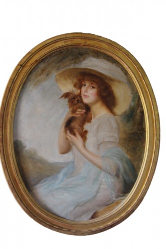 "La très belle", portrait de la baronne de Vaughan - Gabriel Hervé (1868-?)