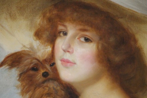 "La très belle", portrait de la baronne de Vaughan - Gabriel Hervé (1868-?) - Art nouveau