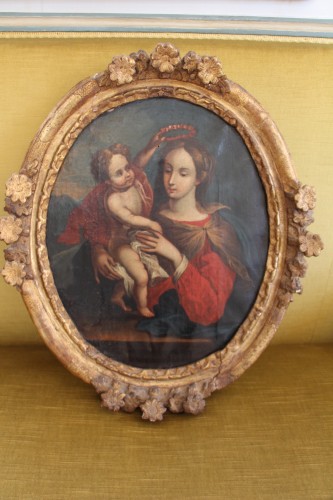 Vierge à l'enfant - École provençale du XVIIe - Tableaux et dessins Style Louis XIV