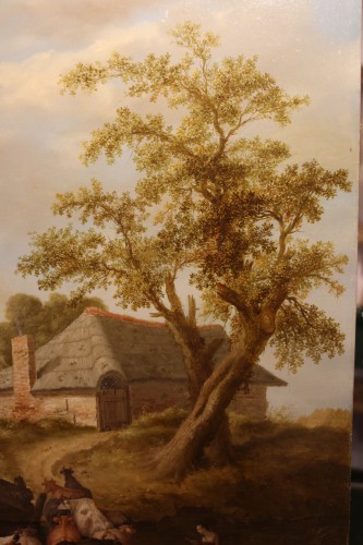 Louis XIV - Paysage animé - Ecole du Nord, signé Jeregels daté de 1704