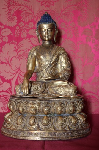 Bouddha en bronze doré, Tibet fin XIXe siècle - Arts d