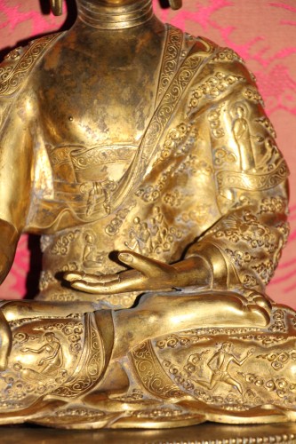 XIXe siècle - Bouddha en bronze doré, Tibet fin XIXe siècle
