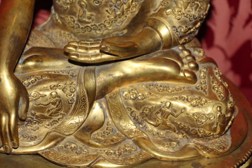 Bouddha en bronze doré, Tibet fin XIXe siècle - 