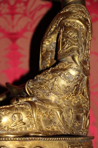 Antiquités - Bouddha en bronze doré, Tibet fin XIXe siècle