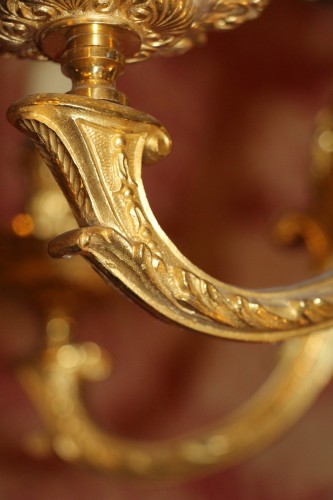 Luminaires Lustre - Important lustre en bronze doré vers 1900