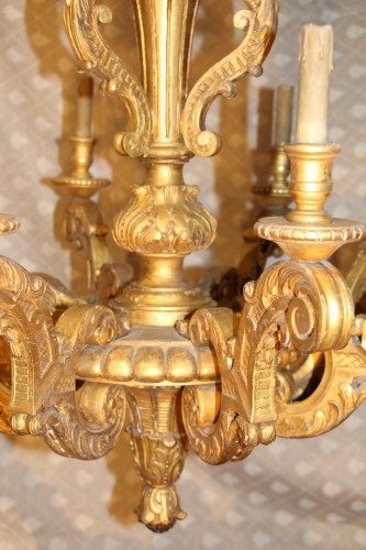 Lighting  - Gilded wood chandelier, circa 1850