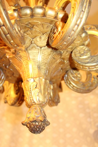 Antiquités - Gilded wood chandelier, circa 1850