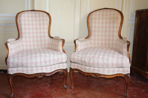 Paire de bergères Louis XV - Sièges Style Louis XV