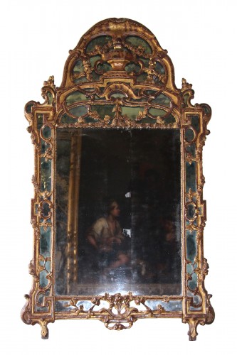 Grand miroir Louis XV à parecloses 