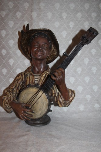 Le banjo - Emile-Coriolan Guillemin (1841-1907) - Sculpture Style Art nouveau