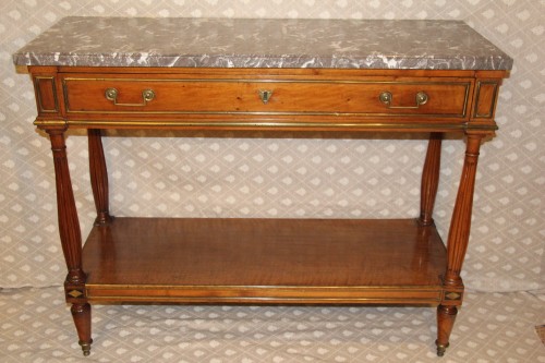 18th century - Console with blond mahogany top, Louis XVI period