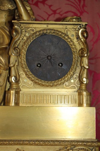 Antiquités - Pendule en bronze doré,"Les heures de Madame de Sévigné", époque Charles X
