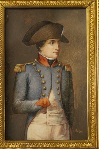 Objects of Vertu  - Napoleon Bonaparte in military dress, miniature on ivory circa 1800