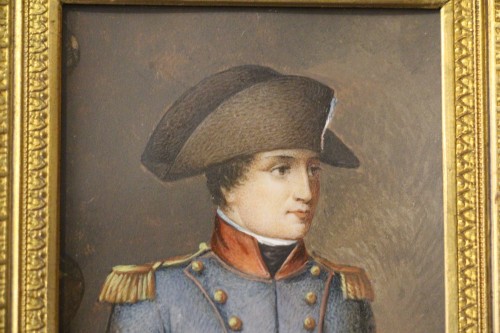 Napoleon Bonaparte in military dress, miniature on ivory circa 1800 - 