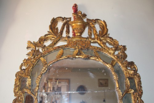 Large mirror with parecloses, England 18th century - Louis XVI