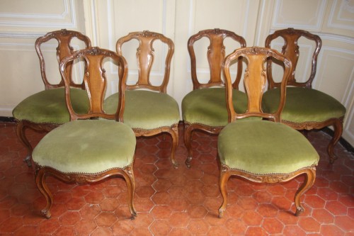 Sièges Chaise - Suite de six chaises, Turin Italie vers 1745