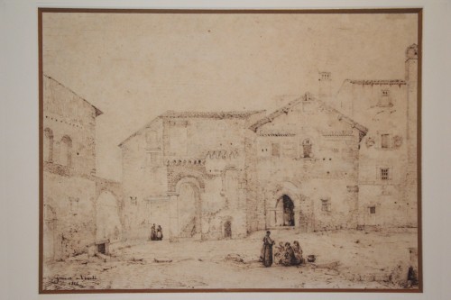 François Marius Granet (1775-1849) - Place animée à Tivoli,1814