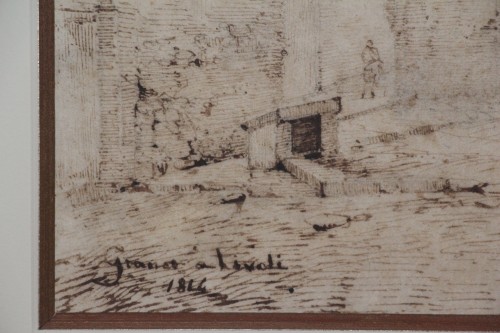 François Marius Granet (1775-1849) - Place animée à Tivoli,1814 - Didascalies