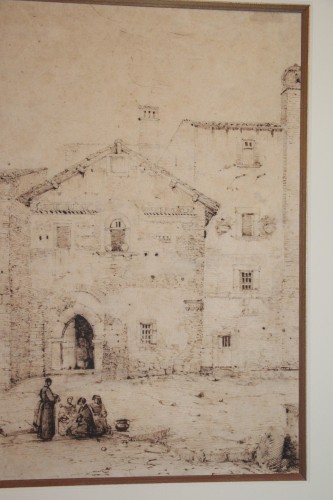 Empire - François Marius Granet (1775-1849) - Place animée à Tivoli,1814