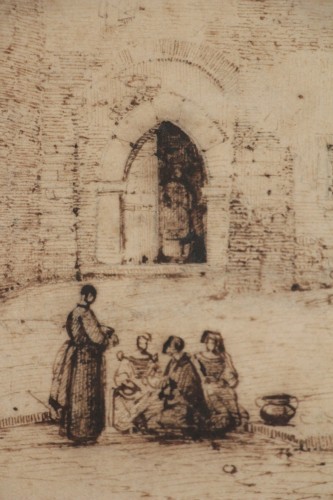 Antiquités - François Marius Granet (1775-1849) - Place animée à Tivoli,1814
