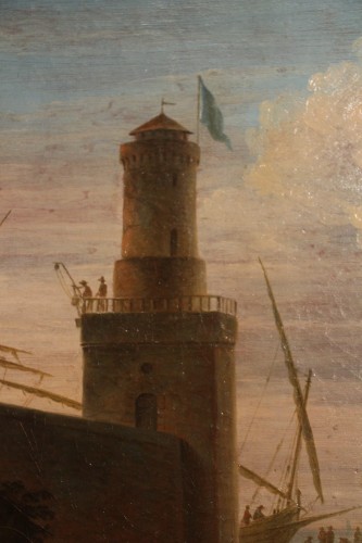 Louis XVI - Scène de port imaginaire, école de Lacroix de Marseille, XVIIIe
