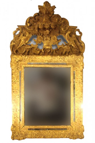 Miroir en bois doré à parcloses, époque Régence début du XVIIIe