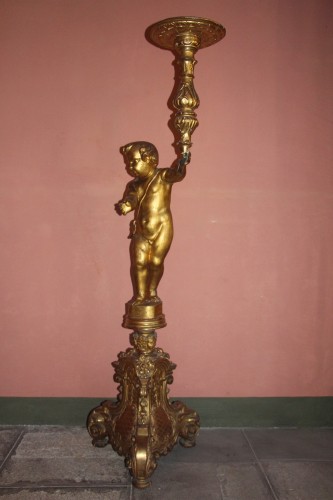 Gilded wood torch holder, Provence french Regence period - Lighting Style French Regence